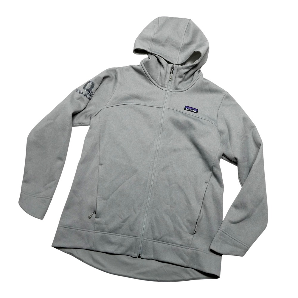 Patagonia Hoodie Womens Large Gray Hooded Full Zip Fleece QS Hockey Training